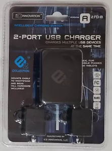 ICS INNOVATION 2-Port USB CHARGER VERSION A 2FD-Black - Picture 1 of 2
