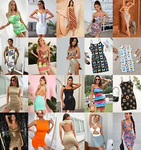 Lot 20 Womens Wholesale Sexy Cocktail Summer Club wear Tops Dresses S M L XL - Picture 1 of 12