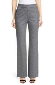 St. John Collection EMMA Grey Melange Flare Leg Stretch Wool Flat Front Pant 14 - Picture 1 of 8