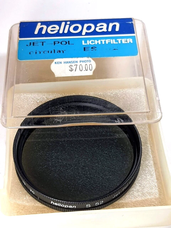 Heliopan 52mm Circular Polarizer Polarizing CPL Glass Lens Filter ES-52 Slim Ver - Image 1 of 4