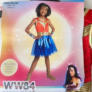 WW84 Movie Wonder Woman Costume Child Med Sz 7-8 Halloween Super Heroes - Picture 1 of 5