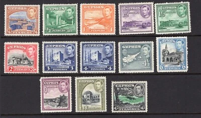 CYPRUS 1938/51 KGVI PICTORIALS SELECTION VERY FINE MINT — 第 1/2 张图片