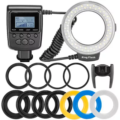 RF550D Macro LED Ring Flash Light for Nikon Canon Olympus DSLR Camera 5DMK3 1DX - Image 1 of 4