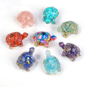 8 Stück Kristall Schildkröte Figur Set-Handgemachte Meeresschildkröte Harz Dekor für Zuhause, Off - Bild 1 von 7