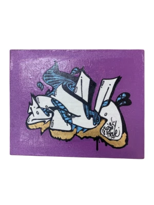 Original BASHA Graffiti Art Painting seen obey banksy death nyc dismaland - Image 1 of 4