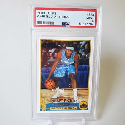 Carmelo Anthony 2003 Topps #223 Draft Pick #3 Denver Nuggets Rookie RC PSA 9 HOF - Image 1 of 2