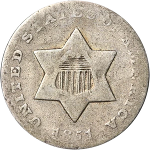 1851-O Three (3) Cent Silver GREAT DEALS EXECUTIVE COIN - Picture 1 of 2