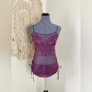 Victoria’s Secret Purple Lace Silk Tank Cami Lingerie Size XS - Picture 1 of 6