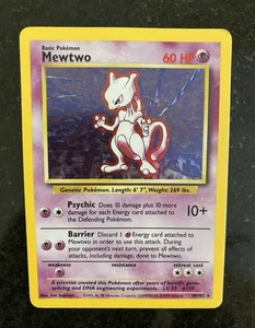Pokémon TCG Base Set Mewtwo Holo Rare Psychic Card #10/102 1999 LP-MP Condition - Picture 1 of 2