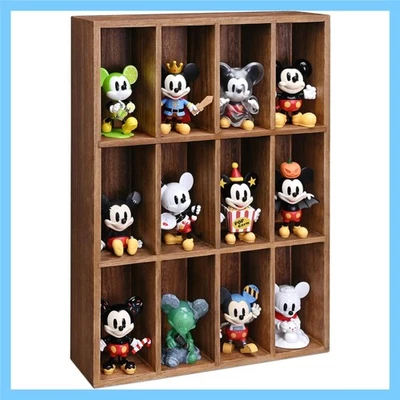 Elegant Wall-Mounted Wooden Display Shelf with 12 Compartments for Collectibles - Image 1 of 4