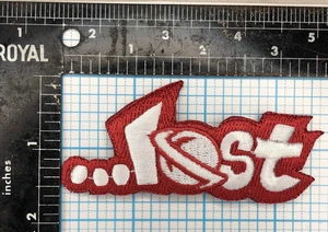 VINTAGE LOST SURFBOARDS ADVERTISING PROMOTIONAL 3.5" RED IRON ON CLOTH PATCH - Picture 1 of 2
