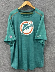 Nike On Field Apparel Miami Dolphins Throwback Logo Dri-Fit Aqua Shirt Size 3XL - Picture 1 of 12
