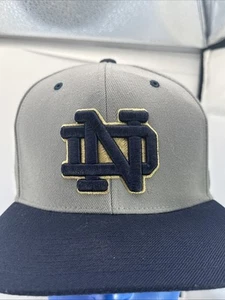 Notre Dame Fighting Irish Zephyr Snap back Hat; Football Grey Cap - Picture 1 of 24