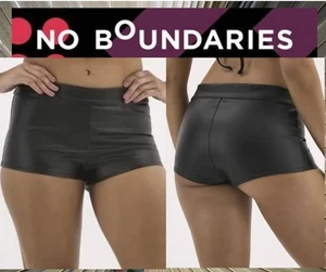 No Boundaries SIZE 2XL 20 Faux Leather Boy shorts, Women's COLOR BLACK NEW - Picture 1 of 19