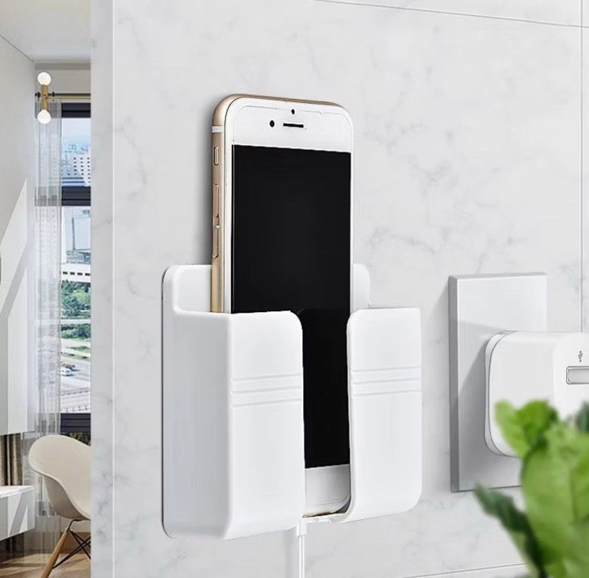 Wall Mounted Phone Holder For Charging, Universal Adhesive Stand For Smartphone - Image 1 of 4