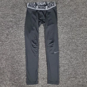Nike Compression Pants Boys Medium Black Dri Fit Gym Workout Active Base Layer - Picture 1 of 10