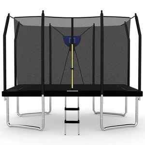 Big Air Bounce 5x7ft Rectangular Trampoline with Safety Enclosure Black FREE Lad - Picture 1 of 11