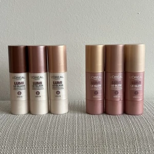 Juego de 6 palos iluminadores de vidrio y Le Glow Loreal Lumi Le todos los tonos sellados - Imagen 1 de 6