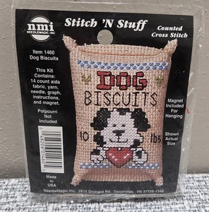 NMI Stitch N Stuff KREUZSTICH Potpourri Tasche Magnet KIT HUNDEKEKSE # 1460 NOS - Bild 1 von 2