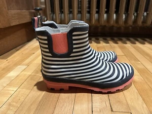 Gardenline Women’s Rain Booties Pink Blue Striped Size New Size 7 Boots - Picture 1 of 12