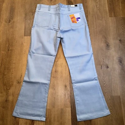 Pantalones Sears De Colección Años 60 70 Pana Campana Parte Inferior Azul Disco Mod NUEVO NOS Para Hombres 42 33 Foto 1 de 4