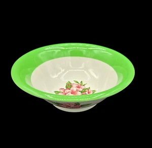 VTG Mayer Greenbrier Large Bowl 10.5in Restuarant Ware Green White Flowers NEW - Picture 1 of 8