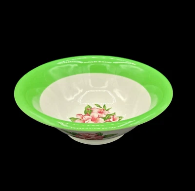 De Colección Mayer Greenbrier Cuenco Grande 10.5 pulgadas Restuarant Ware Verde Blanco Flores NUEVO Foto 1 de 4