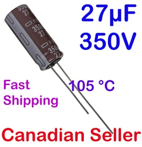 1/5/10 pcs 27uF 350V 10x25mm Nippon KXJ Long life 8k-12k hours - Picture 1 of 1