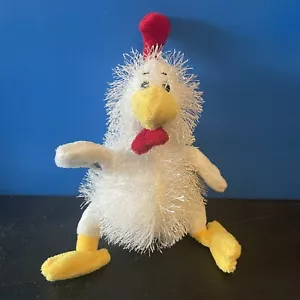 Ganz Webkinz 10" White String Feathered Chicken Plush Rooster No Code - Picture 1 of 5
