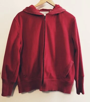 Chaqueta Jones New York Sport Roja MicroGamuza Con Capucha Cremallera Talla L Puño Acanalado Foto 1 de 4