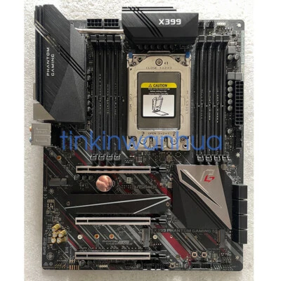 For ASRock X399 PHANTOM GAMING 6 Socket TR4 DDR4 4×M.2 8×SATA3 ATX Motherboard - Image 1 of 4