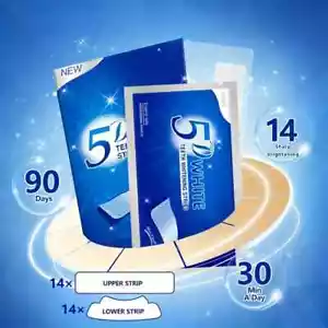 28PCS 5D Teeth Whitening Strips – Fast & Effective Dental Bleaching for a Brigh - Picture 1 of 8
