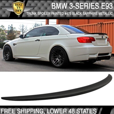 USA Stock 07-13 3-Series E93 Painted #475 Black Sapphire Metallic Trunk Spoiler Foto 1 de 4