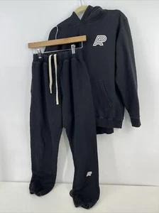 A&P Men`s CLASSIC RAGLAN HOODY & Sweat Pants Joggers Size S Black - Imagen 1 de 18