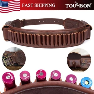 TOURBON PU Leather Rifle 30-06/.308 Ammunition Belt 410 Bandoliers Shells Pouch - Picture 1 of 24