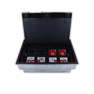 Bodentank Bodensteckdose m. 8 VDE Schuko Steckdosen Einbaufertig Steckdosenbox - Bild 1 von 6