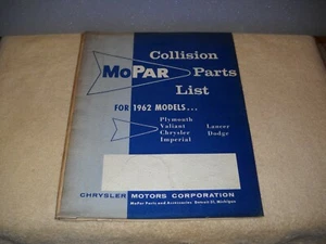 Mopar 1962 Dodge Chrysler Plymouth Imperial Collision Parts List Catalog  - Bild 1 von 1