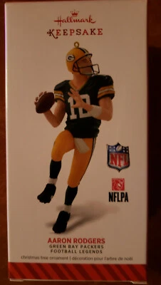 TOTALMENTE NUEVO Aaron Rodgers Green Bay Packers Hallmark Keepsake Ornament 2014 Foto 1 de 3
