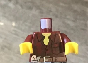 LEGO Rojo Oscuro Minifigura Torso con Corbata y Herramienta Cinturón Ingeniero Constructor - Imagen 1 de 2