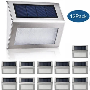 12 Pack Solar Step Lights Outdoor Deck Lights Waterproof Stair Lights - Picture 1 of 9