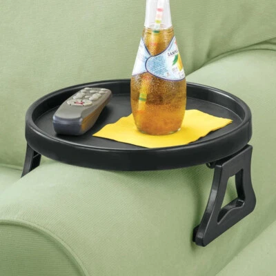 Bandeja brazo sofá mesa clip en sofá mesa centro bandeja sofá reposabrazos bandeja TV negro Foto 1 de 4