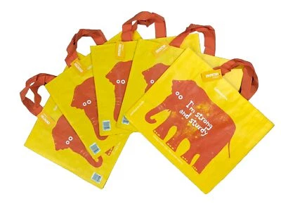 SAINSBURYS 5 x Sainsbury’s RELIABAG ELEPHANT REUSABLE LARGE TOTE SHOPPING BAG BRAND NEW