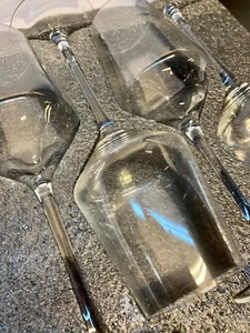 Rovsya mundgeblasene klare Weingläser 4er Set, 15oz langer Stiel NEU - Bild 1 von 6