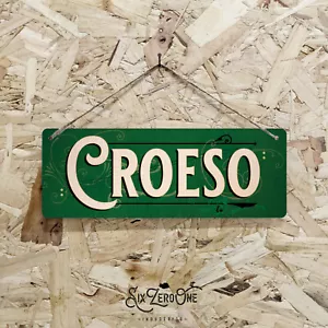CROESO - Metal Sign Welsh Bar Man Cave Pub Vintage Wall Plaque Cymraeg Wales SML - Picture 1 of 13