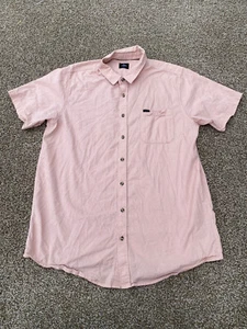 Rip Curl Shirt Mens XL White Orange Short Sleeve Button Up Casual Cotton Men - Picture 1 of 9