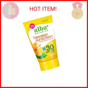 Loción protectora solar hawaiana Alba Botanica, FPS 30, aloe vera, 1 oz (embalaje mayo - Imagen 1 de 2