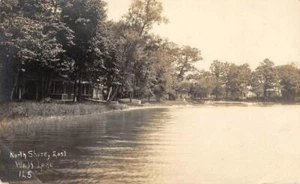 Postal con foto vintage 1914 de RPPC Delton, Michigan East Wall Lake Barry County - Imagen 1 de 2