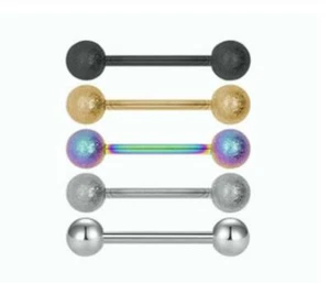 Barbell P2GO 1 SS con arco iris, oro, plata esterlina, bola suelta de papel de arena negra - Imagen 1 de 1