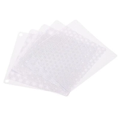 5St 140mm Computer Lüfter Filtergitter PVC Netz Staubdicht Gehäuseabdeckung Weiß - Bild 1 von 4
