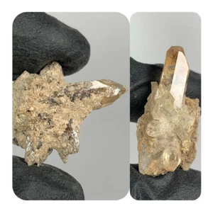 KONVOLUT ROT/CHAMPAGNER TOPAS MIT RUTIL KRISTALL CLUSTER AUF MATRIX - POTOSI, MEXIKO - Bild 1 von 22